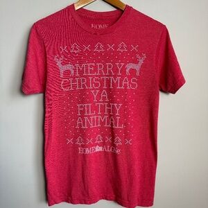 Home Alone Men's‎ Red "Ya Filthy Animal" Holiday Christmas T-Shirt Size Small
